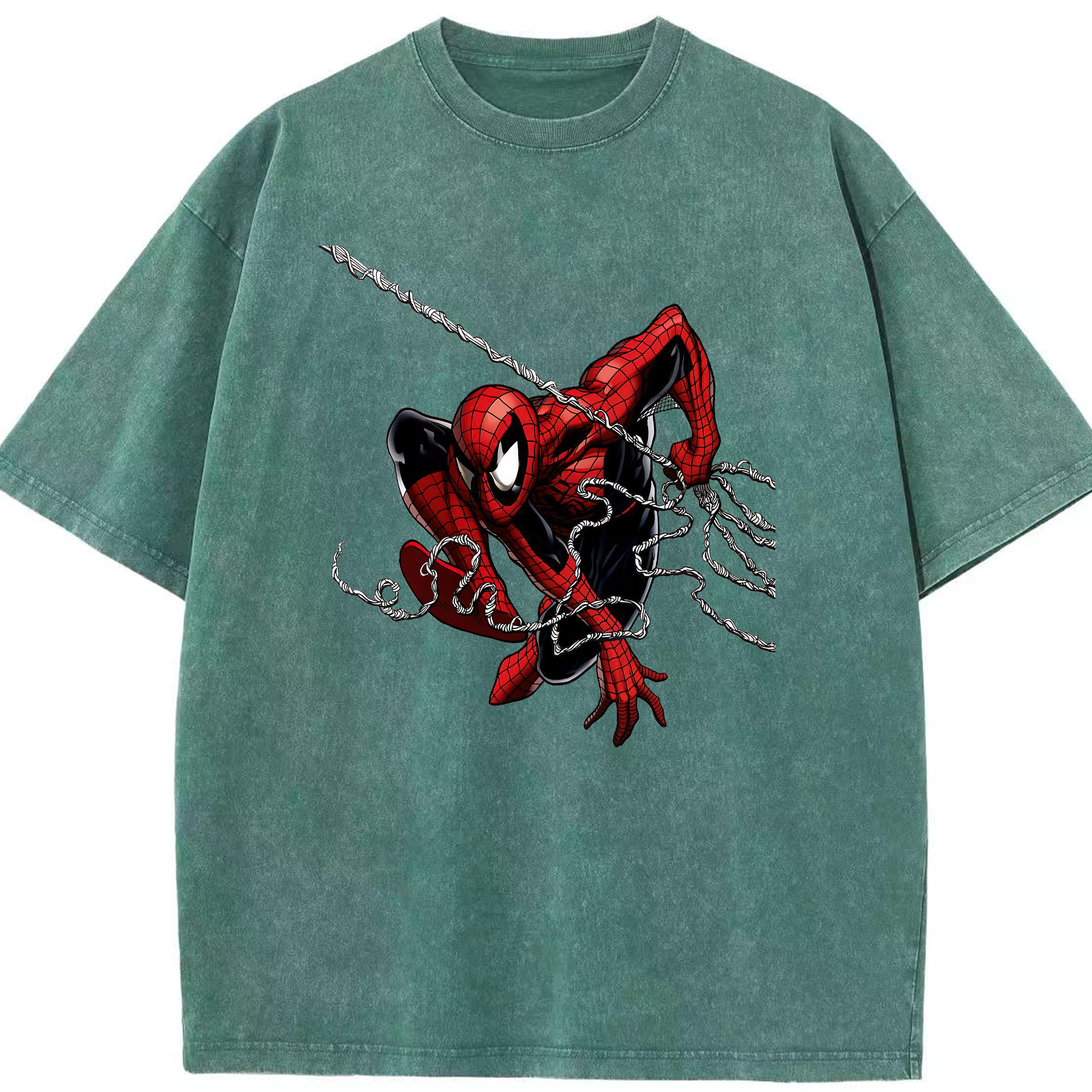 （画像用） Spider Man スパイダーマン 綿100% ヴィンテージ風 半袖Tシャツ（フロントプリント）